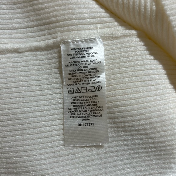 Ann Taylor Ivory Ribbed Knit Long Sleeve Sweater Mock Neck Women’s Size XL NWT - Picture 9 of 10